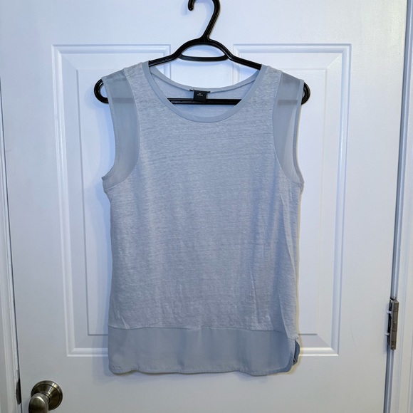Ann Taylor Tops - Ann Taylor Baby Blue Linen Tank Top